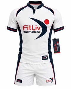 Ventes en gros d'ensembles d'uniformes de rugby pour adultes unisexes, vêtements de sport respirants et durables en polyester, design de logo personnalisé, sublimation - Product Image 1