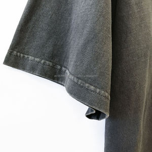 Personnalisé votre logo à l'ancienne mode 100% coton lourd hommes plaine tshirt Vintage lavage à l'acide tshirt - Product Image 3