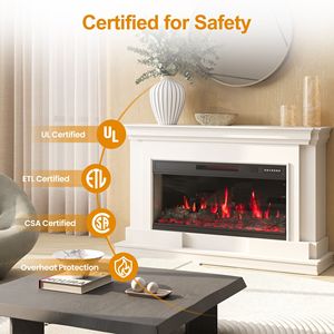 Chimenea Eléctrica Empotrable de 36 Pulgadas con Calentador de 1500W, Control Remoto, 7 Colores de Llama Ajustables, Bajo Nivel de Ruido-12 f - Product Image 5