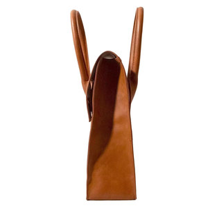Porte-bouteille en cuir Salva marron gaufré uni, porte-bouteille unique avec poignée, étui de voyage portable - Product Image 1