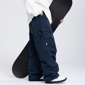 Pantalon de ski unisexe imperméable et chauffant coupe-vent 10000 mm - Polyester Tex pour activités de neige en extérieur, fermeture à cordon, style cargo, doublure polaire - Product Image 6