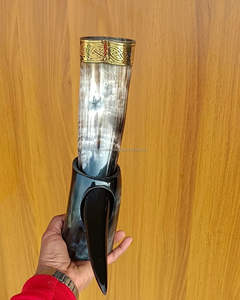Cuerno para Beber de Guerrero Medieval con Borde de Latón, Nuevo Diseño para Festivales Históricos Medievales y Renacentistas y Reenactaciones Históricas - Product Image 2