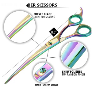 Ciseaux à cheveux professionnels en acier inoxydable à pointe acérée pour droitiers, manche long en plastique, pour usage en salon - Product Image 5