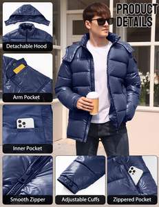 Chaqueta de Plumón para Hombre, Cómoda para Invierno, de Color Sólido y Personalizable, en Oferta - Product Image 4