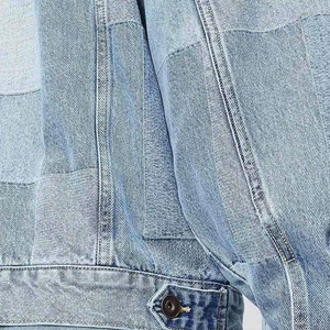 Veste en jean patchwork pour homme, col rabattu, fermeture boutonnée, coupe décontractée, pour le printemps - Product Image 6
