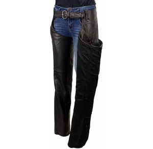 Samroz Sports Customizable Premium <b>Leather</b> Seamless Fusing Motorcycle Riding <b>Chaps</b> for Women Bikers All Seasons - Product Image 2
