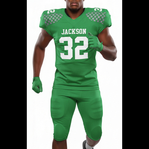 Uniforme de football américain respirant de haute qualité, taille plus, nouveau design personnalisé pour hommes, 100% polyester, manches courtes - Product Image 1