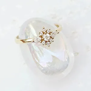 Moissanite Floral Cluster <b>Ring</b> <b>925</b> Sterling <b>Silver</b> Gold Plated Engagement <b>Ring</b> Elegant Women Jewelry - Product Image 1