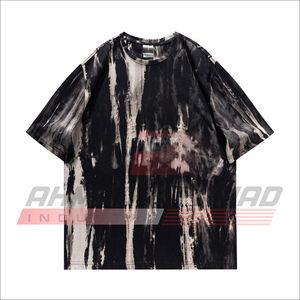 T-shirt à manches courtes pour homme, coupe ample, tie-dye, coton, col rond, motif logo sur le devant, coupe classique - Product Image 4
