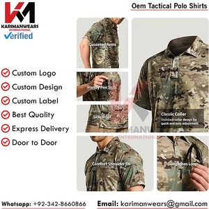 บริการ OEM เสื้อโปโลแบบยุทธวิธี ผ้าระบายอากาศ ยืดหยุ่นได้ รับผลิตแบรนด์ตามสั่ง ขายส่งจำนวนมากสำหรับผู้นำเข้า - Product Image 4