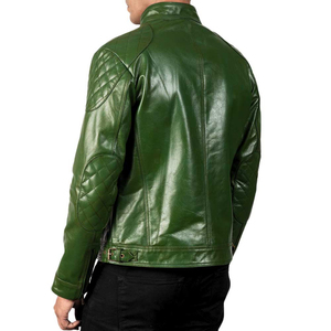 <b>Men's</b> Winter Genuine Leather Streetwear <b>Jacket</b> with <b>Sherpa</b> Lining Fur Trim Breathable Design Zipper Closure - Product Image 5