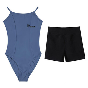 Custom Women's Sleeveless <b>Gymnastic</b> <b>Leotard</b> <b>With</b> <b>Shorts</b> Dancewear Set Stage Performance Wear - Product Image 2