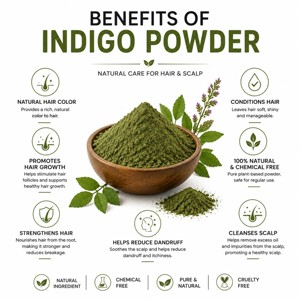 Poudre d'indigo naturelle de qualité supérieure 200g, 100% pure, poudre de feuilles d'Indigofera Tinctoria, colorant capillaire naturel à base de plantes, teinture capillaire végétale - Product Image 2