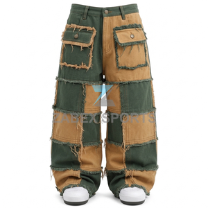 Pantalones Vaqueros Anchos de Mezclilla con Parches Deshilachados para Hombre, Diseño Personalizado OEM ODM, Jeans Cargo Holgados de Alta Calidad, Ropa de Moda de Pakistán - Product Image 1