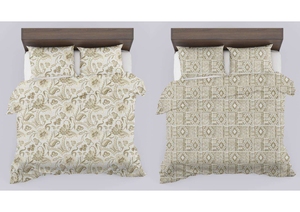 ผ้าปูที่นอนผ้าฝ้าย 100% แบบกลับด้านได้ พร้อมปลอกหมอน 2 ใบ |   ลายเพชรเพสลีย์ |   ผ้าปูที่นอน 500TC เป็นมิตรกับสิ่งแวดล้อม ทันสมัย นุ่ม ระบายอากาศได้ดี สีไม่ซีดจาง - Product Image 4