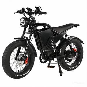 Vélo électrique rétro Black Knight 20*4 avec pneus neige, batterie lithium 48V 15Ah, moteur sans balais - Product Image 1