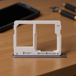 Vassoio per schede SIM e MicroSD bianco per Samsung Galaxy A3 2016, doppio slot SIM, accessorio per cellulare - Product Image 3
