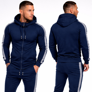 Mens Black <b>Tracksuit</b> Set Slim Fit Hoodie Jogger Set Sportswear Gym Running Fitness Suit Custom Logo Activewear - Product Image 2