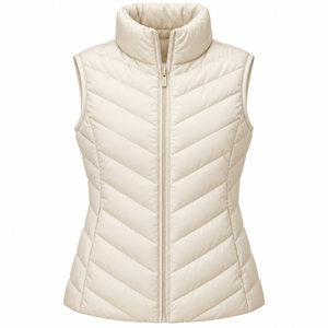 Nylon Quilted <b>Puffer</b> <b>Vest</b> with Zipper Closure Sleeveless Breathable & Quick Dry Customizable Plus Size Women's Winter Warm - Product Image 3