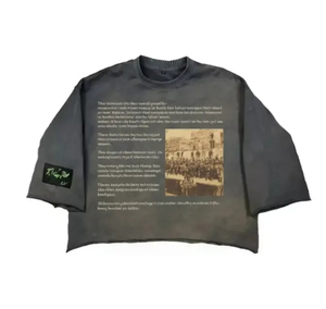 เสื้อยืดโอเวอร์ไซส์ทรงครอปพิมพ์ลายกราฟิกสไตล์สตรีทแวร์ แขนสั้น คอกลม ผ้าคอตตอนเจอร์ซีย์ สำหรับผู้ชาย แบรนด์ Belly Rich - Product Image 2