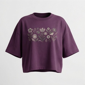 Camiseta de Verano Nueva para Mujer, de Manga Corta, Holgada, de Algodón, Talla Grande, Personalizable, Transpirable y a la Moda - Product Image 1
