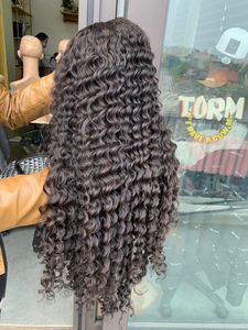 มัดผมมนุษย์หยักศกแบบลอนลึกพร้อมแผ่นปิดด้านหน้าขนาด13*4 - Product Image 5