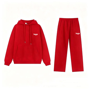 Unisex Navy Blue Tracksuit Set Half-Zip Sweatshirt And <b>Jogger</b> Pants With Logo Casual Wear Autumn Style - Product Image 2