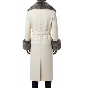 Manteau long en laine de qualité professionnelle pour homme, tissu standard, isolé, protection hivernale, garniture en fourrure, respirant - Product Image 4