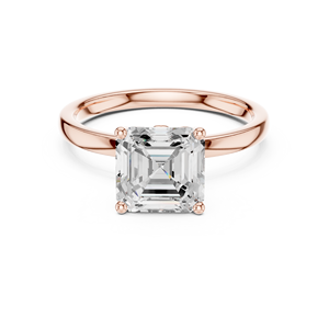 แหวนเพชรทรง Asscher แบบฝังหนามเตย สไตล์เรียบหรู วัสดุเพชรเพาะเลี้ยง  มีจำหน่ายในทองคำแท้ 14k สีโรสโกลด์ ขายส่งเครื่องประดับ - Product Image 1