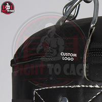 Sac de frappe d'angle pour boxe en cuir noir pur, résistant aux déchirures, avec rembourrage EPE haute résistance pour absorption des chocs