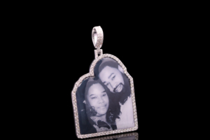 Custom Iced Diamond Birthstone <b>Initial</b> Pendant in Stainless Steel with Tibetan <b>Silver</b> Plating Hiphop Style - Product Image 1