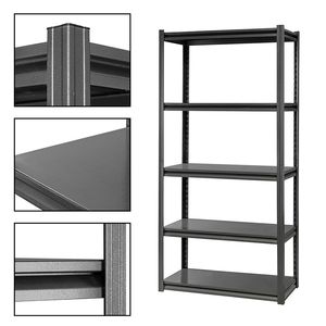 Organizzatore a 5 Ripiani Regolabili con Telaio in Acciaio Resistente, Multiuso per Organizzazione Domestica in Argento RT - Product Image 4