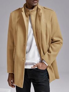 <b>Men's</b> <b>Long</b> Loose Fit <b>Coat</b> Cozy Warm Winter Overcoat Comfortable Everyday Outerwear Wholesale Supplier Factory Premium <b>Wool</b> Blend - Product Image 3