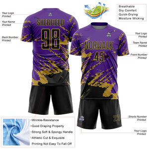 Maillot de football personnalisé en polyester à séchage rapide et antibactérien, col ras du cou, ensemble complet pour joueur/équipe - Product Image 3