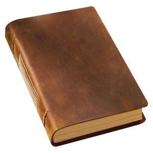 Sheets(400Pages) Kraft Paper Sketchbook Notepad Holders Genuine Leather Sewing Hardcover Travel <b>Writing</b> <b>Journal</b> Dairy Gift - Product Image 1