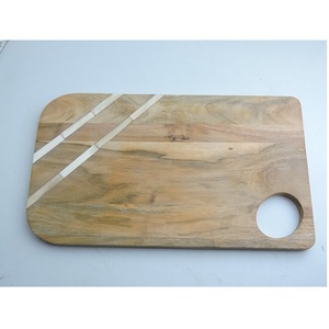 เขียงไม้เนื้อแข็งแบบใหม่ ทำจากไม้กระถินเทศ สำหรับหั่นผัก อาหาร ขนมปัง ผลไม้ พิซซ่า เหมาะสำหรับใช้ในครัว ร้านอาหาร และโรงแรม - Product Image 2