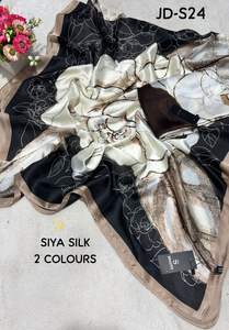 Écharpe d'hiver style hijab en mélange de coton et de soie Siya, broderie florale, polyester et lin, avec tissu en toile, douce et agréable pour la peau - Product Image 3