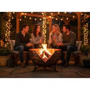 Handmade Copper <b>Fire</b> Pit Hammered Copper <b>Fire</b> Bowl <b>Outdoor</b> Patio <b>Fire</b> Pit Backyard Wood Burning <b>Fire</b> Feature Luxury Garden - Product Image 4