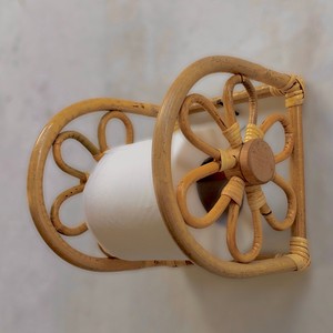Wall Mount Rattan Toilet Paper <b>Holder</b> Bathroom Toilet Restroom Decor Tissue <b>Towel</b> Hanging Rail Rack - Product Image 2