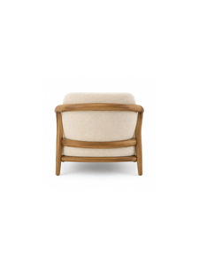 Fauteuil en bois moderne avec dossier confortable en lin, idéal pour le salon, la maison ou la terrasse. - Product Image 6
