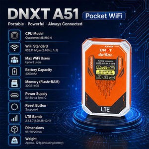 Routeur 4G DNXT avec <span class=keywords><strong>carte</strong></span> SIM, date et heure, Internet mobile Wi-Fi, batterie 4000 mAh, écran LCD, Wi-Fi de poche 2,4 GHz, Cat4, routeur 4G USB, utilisation en voyage - Product Image 2
