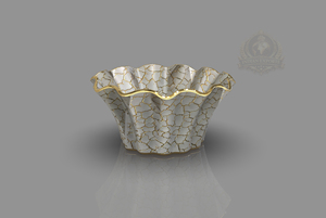 ชามโลหะตกแต่งสุดหรูรักษ์โลก ดีไซน์ลายแตกสีทอง  แบบสั่งทำพิเศษ สำหรับตกแต่งโต๊ะสไตล์โมเดิร์น - Product Image 3