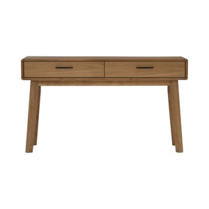 Mid Century Minimalist Modern Solid Wood <b>Console</b> <b>Table</b> with 2 Drawers Curved Edge Design Entryway <b>Table</b> - Product Image 3