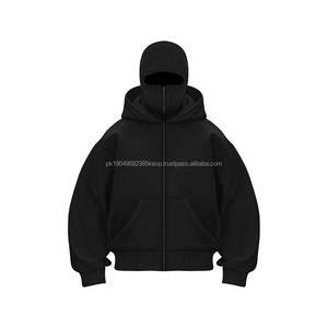 Sudaderas con Capucha Personalizadas para Hombre, 100% Algodón, Gruesas, Extra Grandes, con Capucha Doble, Cierre de Cremallera, Hombros Caídos, Sudaderas y Hoodies para Hombre - Product Image 2