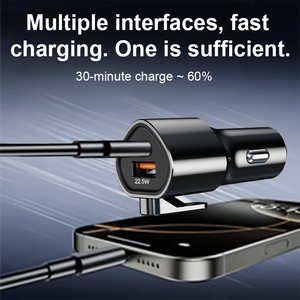 Cargador de Coche USB C Metálico de Carga Rápida, Adaptador para Encendedor con Cortador de Cinturón de Seguridad, Cargador de Teléfono para Coche con Múltiples Puertos, Herramienta de Seguridad - Product Image 2