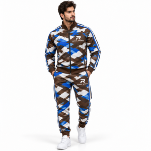 Survêtement pour homme RONAL SPORTS à imprimé géométrique, manches longues, col rabattu, respirant, style sportif, vêtements d'automne, survêtement d'hiver - Product Image 3