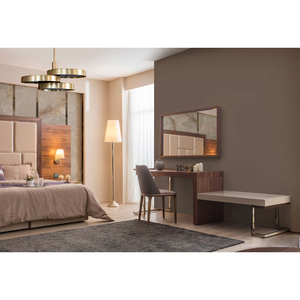 Contemporary Wooden <b>Bed</b> Frame Luxury Upholstered Headboard Bedroom Furniture Modern Home Interior <b>Bed</b> - Product Image 1