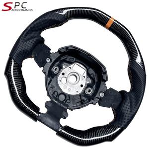 Volant en fibre de carbone SPC pour Lamborghini <span class=keywords><strong>Aventador</strong></span> LP700 LP720 <span class=keywords><strong>Aventador</strong></span> S LP740 LP750SV LP770 SVJ avec fil <span class=keywords><strong>orange</strong></span> - Product Image 1
