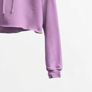Novedades: Sudadera con Capucha para Mujer, con Logotipo Personalizado, Color Sólido, Manga Larga, Tejida, Transpirable, para Otoño, Corta, Sin Forro - Product Image 6