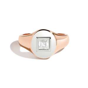 Bagues de mariage unisexes classiques à taille Asscher avec diamant de laboratoire de 0,50 carat, sertissage Gypsy affûté, en or massif 14k 18k Jaune/Blanc/Rose - Product Image 5